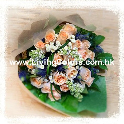 South America Champagne Rose Bouquet 24pc